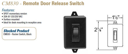 CM830 Remote Door Release Switch - Doors and Specialties Co.