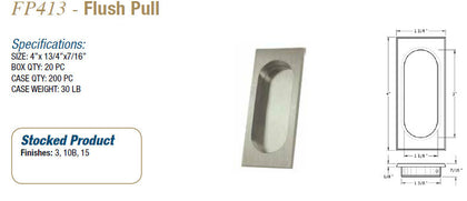 FP413 Flush Pull - Doors and Specialties Co.