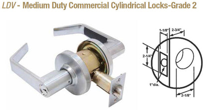 LDV Medium Duty Commercial Cylindrical Locks Grade 2 - Doors and Specialties Co.