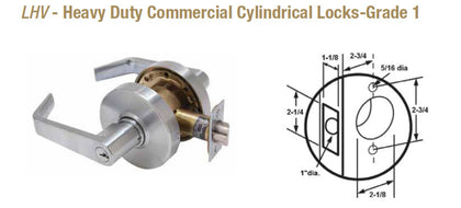 LHV Heavy Duty Commercial Cylindrical Locks Grade 1 - Doors and Specialties Co.