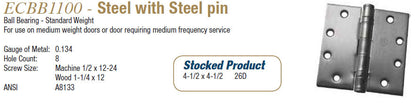 Ecco Line  ECBB1100 Steel with Steel pin - Doors and Specialties Co.