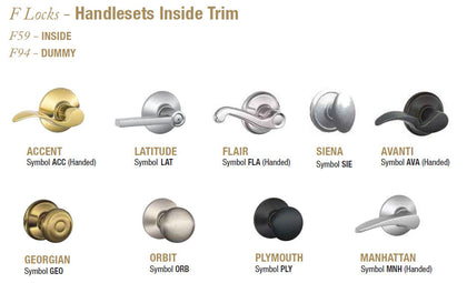 F59 Inside Handle Set Trim (Orbit) - Doors and Specialties Co.