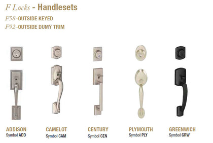 F92 Outside Dummy Trim Handle Sets - Doors and Specialties Co.