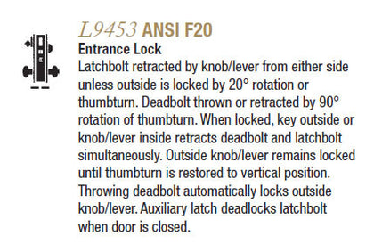 L9453 Entrance Lock - Doors and Specialties Co.