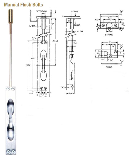 MANUAL FLUSH BOLTS - Doors and Specialties Co.