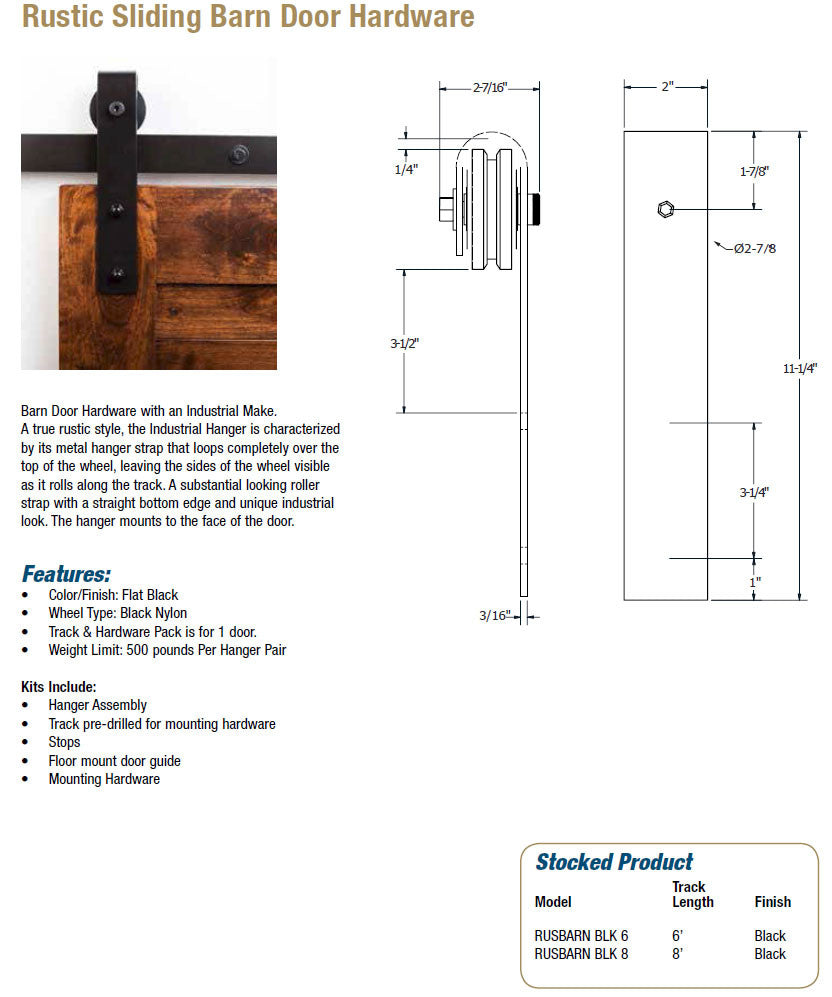 RUSTICA HARDWARE Rustic Sliding Barn Door Hardware Doors and