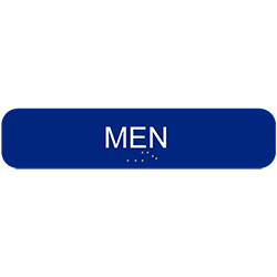 CAM1248 MEN SIGN, WITH BRAILLE, TEXT, 1 3/4