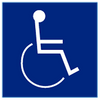 CHS9 BLUE SQUARE PLASTIC SIGN & HANDICAP LOGO 8” x 8”
