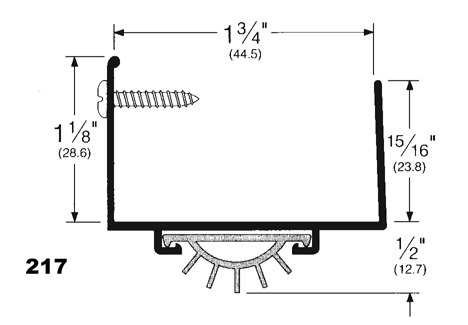 Pemko Door Shoe-217 | Commercial Bottom Door Seal | 36