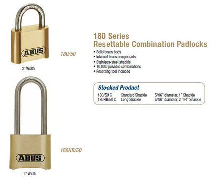 180 Series Resettable Combination Padlocks - Doors and Specialties Co.