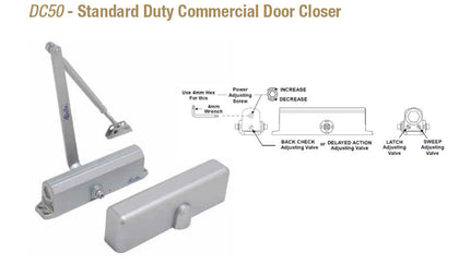 DC50 Standard Duty Commercial Door Closer - Doors and Specialties Co.