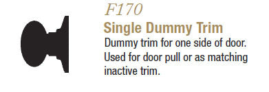 F170 Single Dummy Trim ( Plymouth )