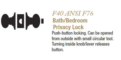 F40 Bath/Bedroom Privacy Lock (Siena) - Doors and Specialties Co.