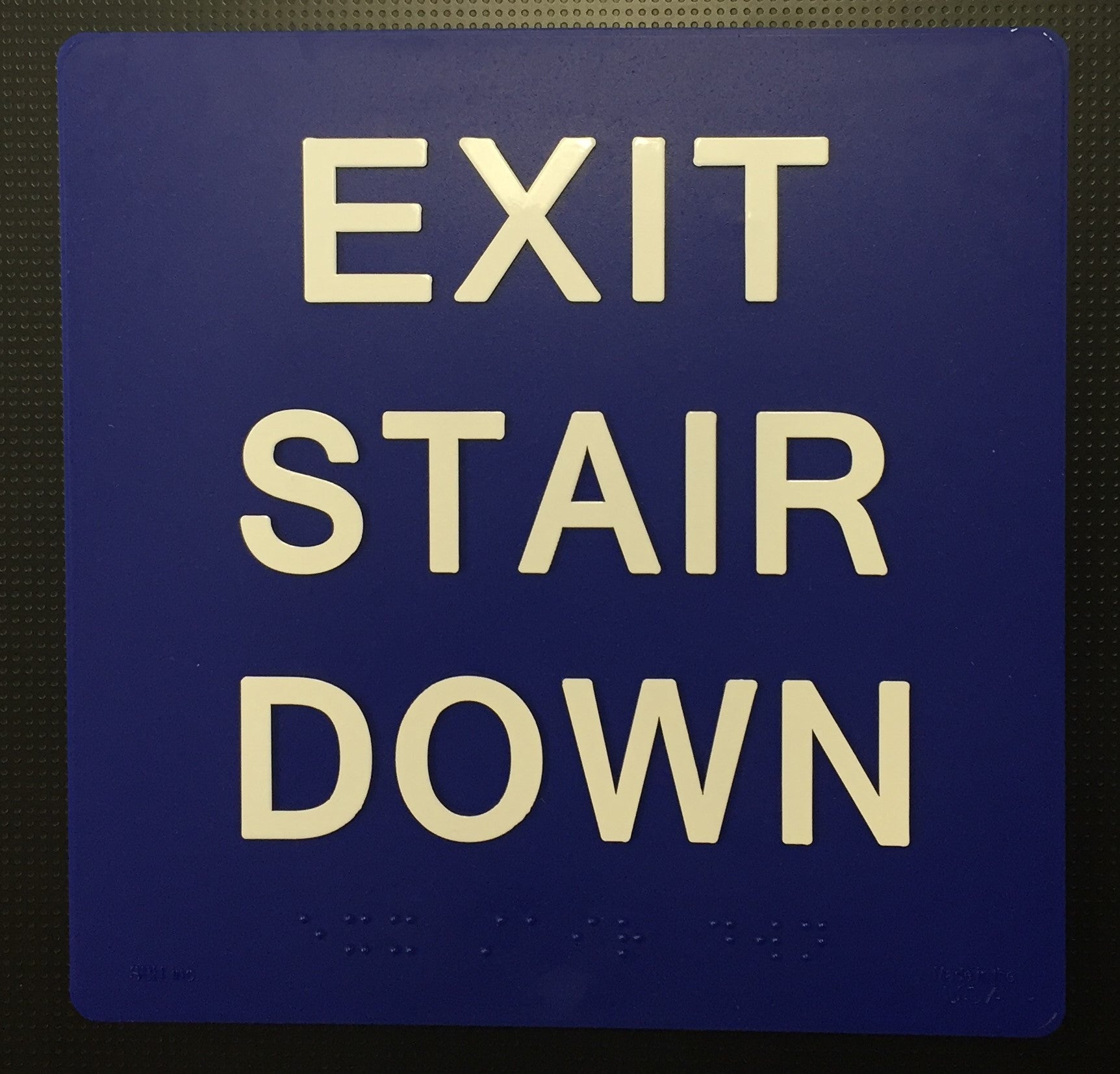 Exit Stair Down 6" x 6" Blue