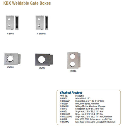 KBX Weldable Gate Boxes - Doors and Specialties Co.