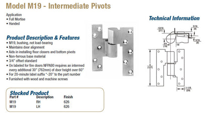 M19 Intermediate Pivots - Doors and Specialties Co.