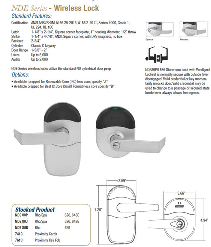 7610 PROXIMITY KEY FOB - Doors and Specialties Co.