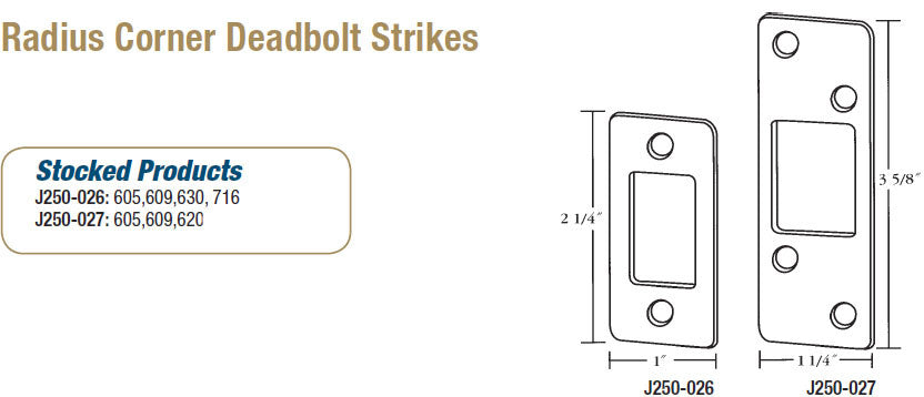 Radius Corner Deadbolt Strikes